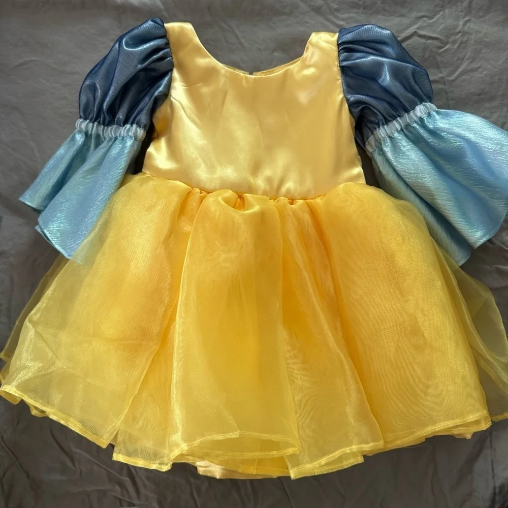 Kids Blue and Yellow Flounder Inspired Princess Costume